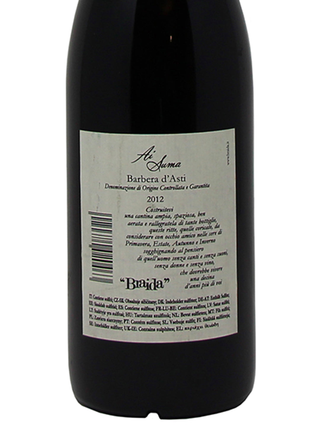 Giacomo Bologna Braida "Ai Suma" Barbera d'Asti DOCG 2012