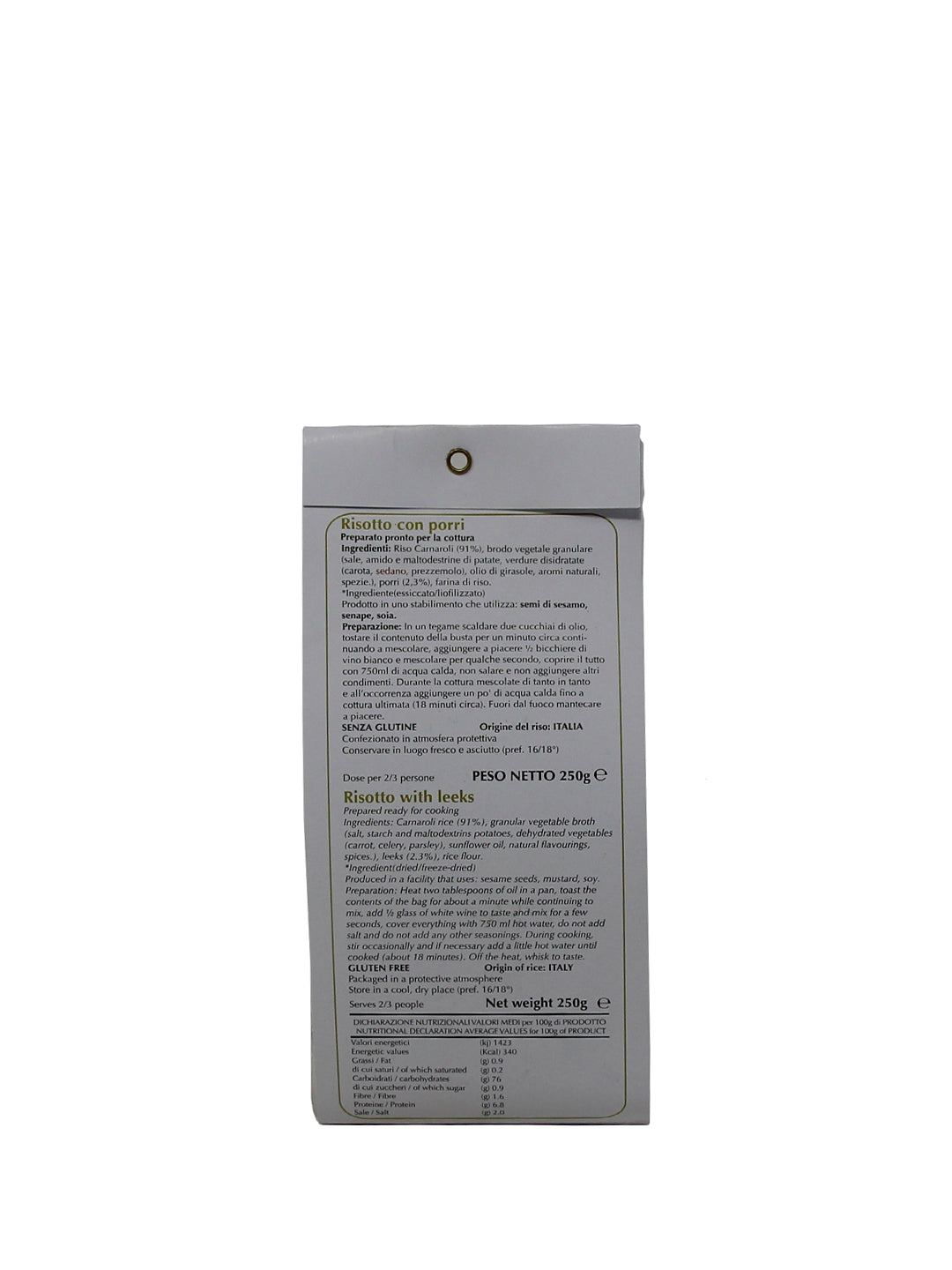 Azienda Agricola Grangia "Risotto Carnaroli con Porri" Antica Riseria San Giovanni 250g