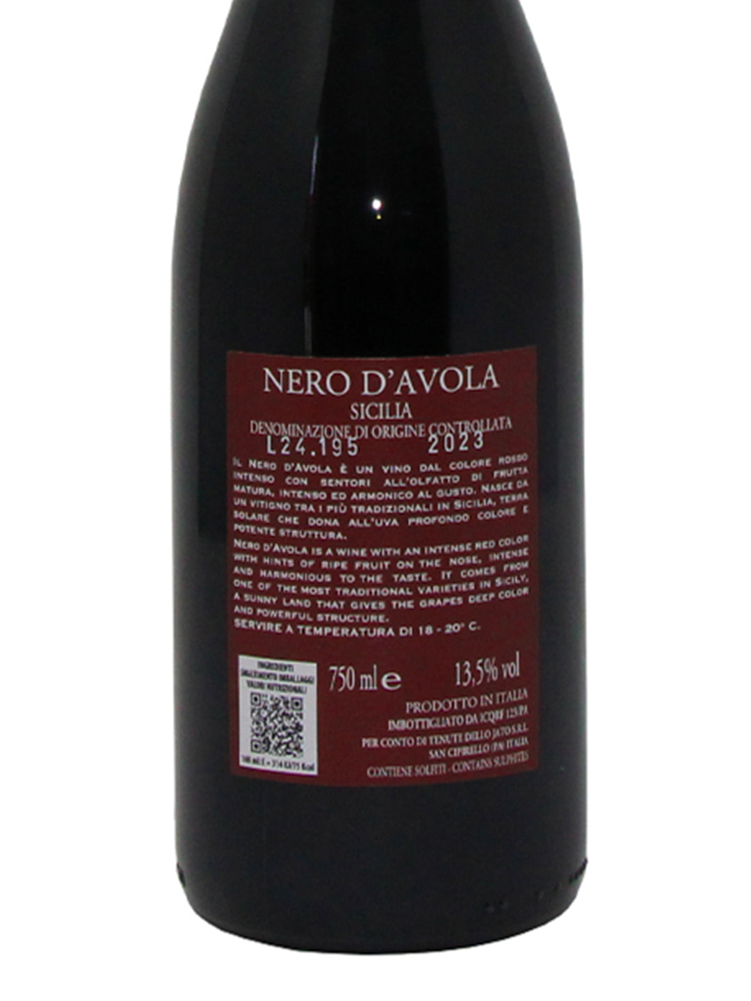 Tenute dello Jato "Sant'Anselmo Nero d'Avola" Sicilia DOC Nero d'Avola 2023