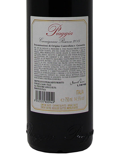 Piaggia "Piaggia" Carmignano Riserva DOCG 2015