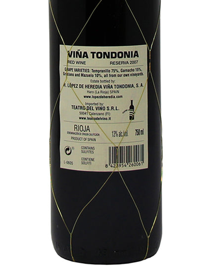 R. Lopez De Heredia "Viña Tondonia" Reserva 2007