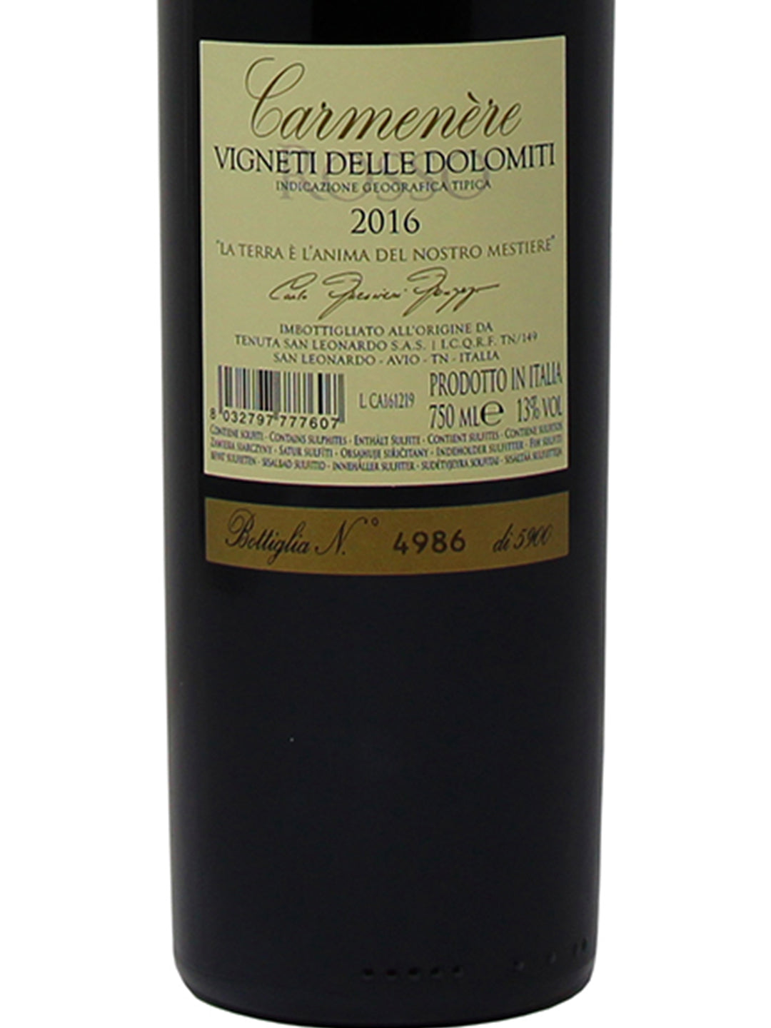 San Leonardo "Carmenère" Vigneti delle Dolomiti IGT 2016