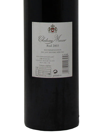 Chateau Musar "Chateau Musar" Gaston Hochar Wine of Lebanon 2003